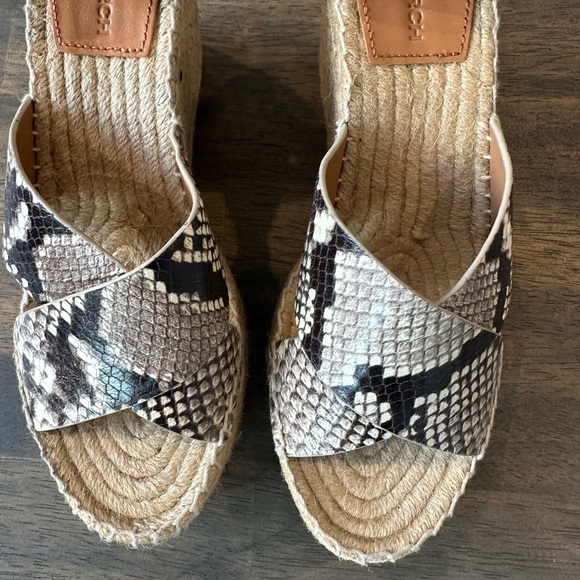 Tory Burch Selby Snake Print Espadrille Wedge Sandal NWOT - Picture 2 of 7